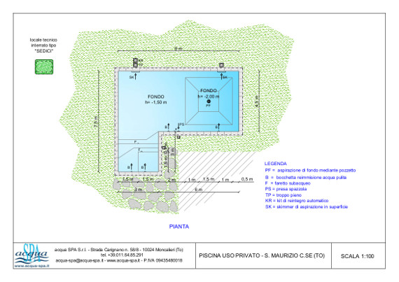piscina interrata isoblok, scala in opera, fossa tuffi, Acqua SPA®